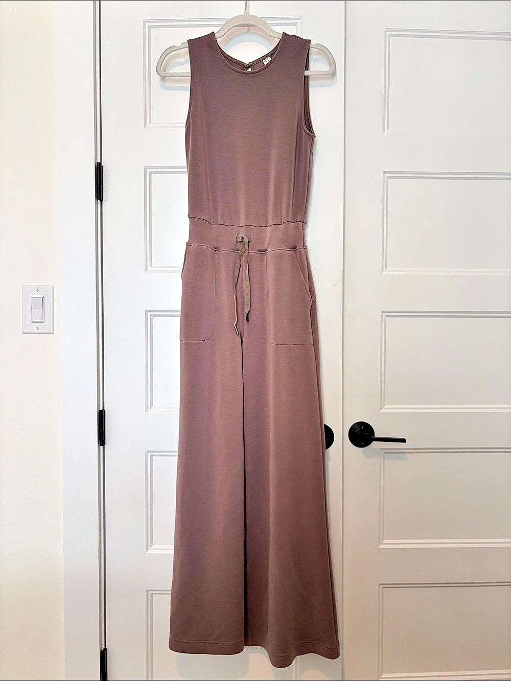 SPANX AirEssentials Draped Sleeveless Jumpsuit Brown XS